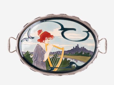 Art Nouveau tray by Carl Sigmund Luber (1900-1910) Dimensions: Height: 4 cm / 1.5 in Width: 43 cm / 16.9 in (handle to handle) Depth: 27 cm / 10.6 in