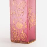 Daum Nancy, acid etched frosted glass vase, 1900's. This beautiful acid etched glass rectangular vase is a unique and timeless work of art. Made by the prestigious Daum Nancy glass factory in France.