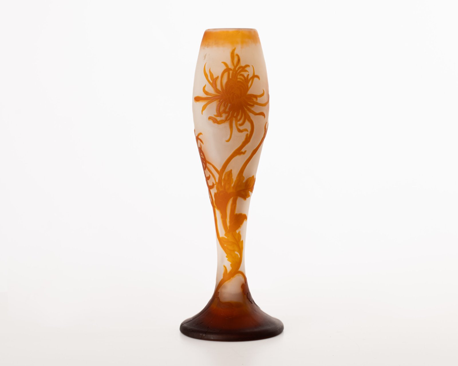 Chrysanthemum vase, Emile Galle, Nancy, 1904-1906 This beautiful vase with chrysanthemums is a masterpiece of Art Nouveau. It was created by artist and designer Emile Gallé at his factory in Nancy, France between 1904 and 1906.