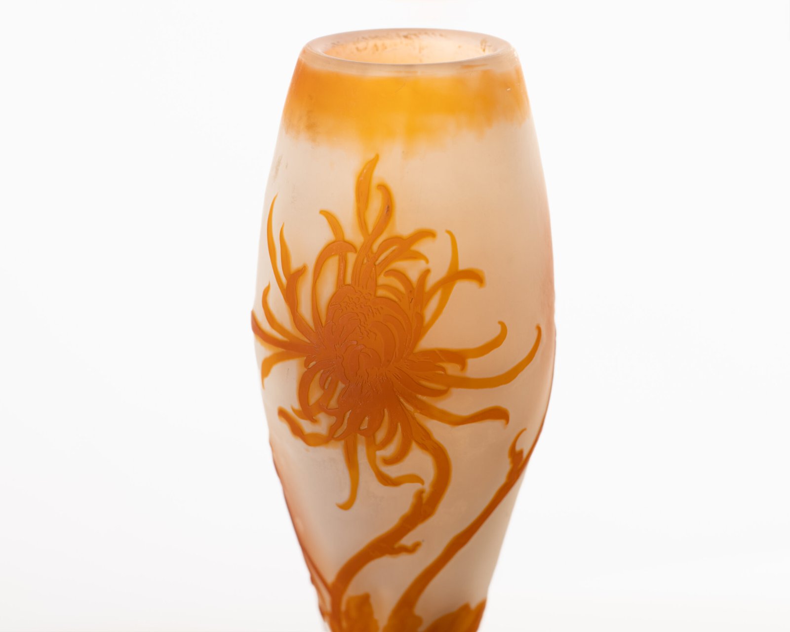 Chrysanthemum vase, Emile Galle, Nancy, 1904-1906 This beautiful vase with chrysanthemums is a masterpiece of Art Nouveau. It was created by artist and designer Emile Gallé at his factory in Nancy, France between 1904 and 1906.
