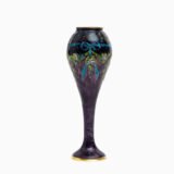 Art Nouveau enamel floral vase - Jules Sarlandie, Limoges Created by the talented Jules Sarlandie for Limoges, this piece impresses with its exquisiteness and fine details. Signed on the edge of the foot.