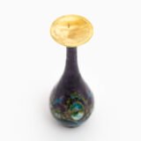 Art Nouveau enamel floral vase - Jules Sarlandie, Limoges Created by the talented Jules Sarlandie for Limoges, this piece impresses with its exquisiteness and fine details. Signed on the edge of the foot.