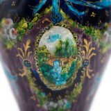 Art Nouveau enamel floral vase - Jules Sarlandie, Limoges Created by the talented Jules Sarlandie for Limoges, this piece impresses with its exquisiteness and fine details. Signed on the edge of the foot.