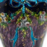 Art Nouveau enamel floral vase - Jules Sarlandie, Limoges Created by the talented Jules Sarlandie for Limoges, this piece impresses with its exquisiteness and fine details. Signed on the edge of the foot.