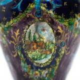 Art Nouveau enamel floral vase - Jules Sarlandie, Limoges Created by the talented Jules Sarlandie for Limoges, this piece impresses with its exquisiteness and fine details. Signed on the edge of the foot.
