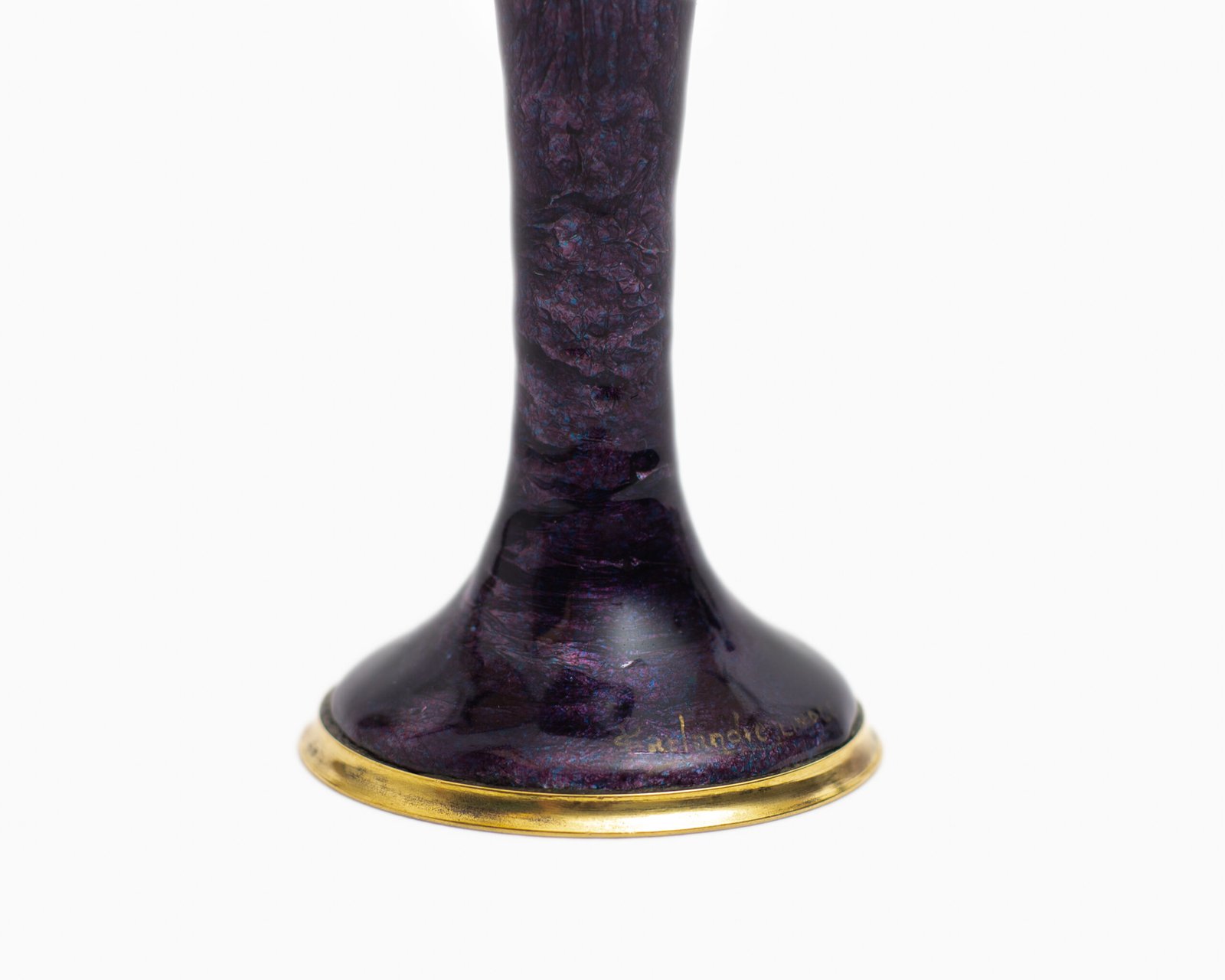 Art Nouveau enamel floral vase - Jules Sarlandie, Limoges Created by the talented Jules Sarlandie for Limoges, this piece impresses with its exquisiteness and fine details. Signed on the edge of the foot.