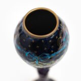 Art Nouveau enamel floral vase - Jules Sarlandie, Limoges Created by the talented Jules Sarlandie for Limoges, this piece impresses with its exquisiteness and fine details. Signed on the edge of the foot.