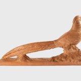 magnificent "Golden Pheasant" terracotta sculpture by Henri Bargas! Crafted by the renowned French sculptor in the 1920s, this stunning piece encapsulates the essence of Art Deco.