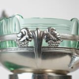 Exquisite WMF Art Nouveau Fruit Basket - Silver Plated Brass and Green Glass 1900's Discover a true gem of Art Nouveau design with this stunning WMF fruit basket, made in Germany between 1900 and 1910.