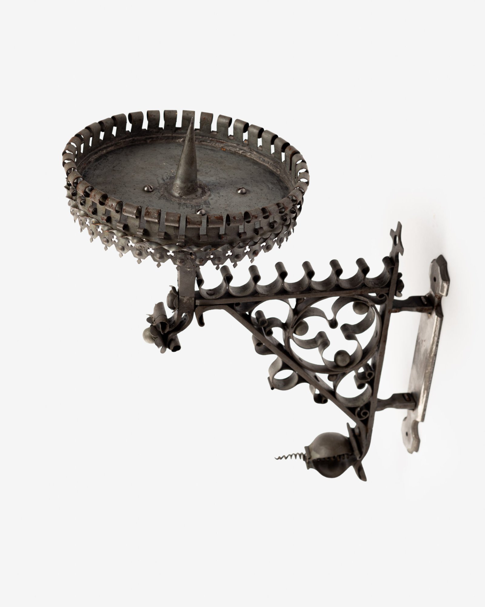 Pair of 19th Century Neo-Gothic Wrought Iron Sconces, Netherlands, Sacred Art