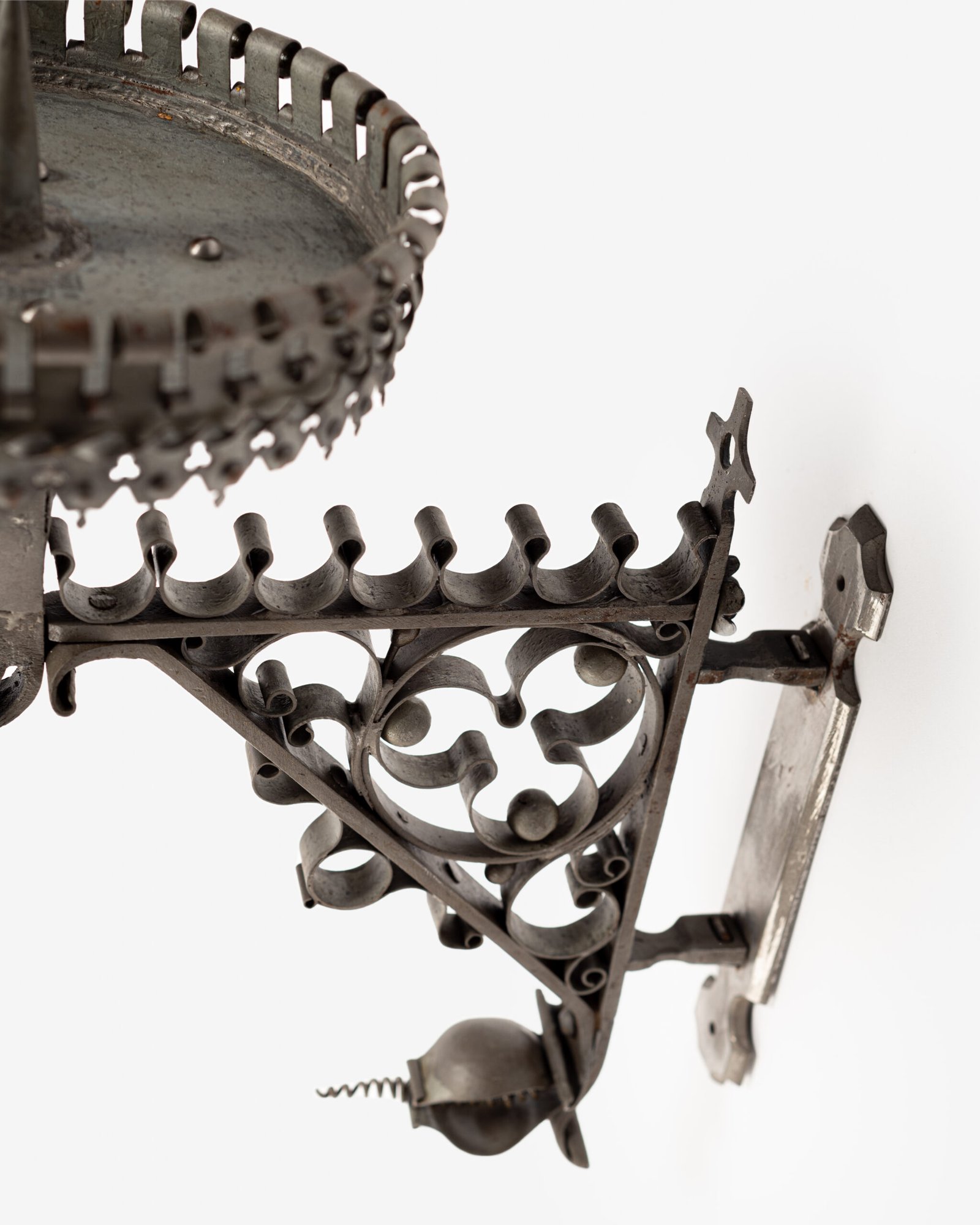 Pair of 19th Century Neo-Gothic Wrought Iron Sconces, Netherlands, Sacred Art