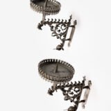 Pair of 19th Century Neo-Gothic Wrought Iron Sconces, Netherlands, Sacred Art