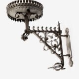 Pair of 19th Century Neo-Gothic Wrought Iron Sconces, Netherlands, Sacred Art