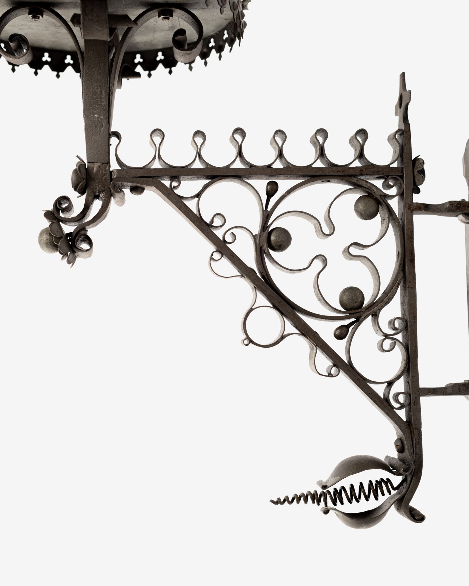 Pair of 19th Century Neo-Gothic Wrought Iron Sconces, Netherlands, Sacred Art