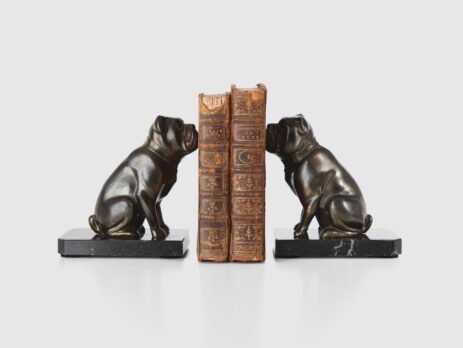 Art Deco Bulldog bookends by Franjou (Hippolyte Moreau), (1910-1920) These imposing Bulldog bookends, designed by the famous French sculptor Hippolyte Moreau under the pseudonym “Franjou”