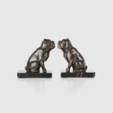 Art Deco Bulldog bookends by Franjou (Hippolyte Moreau), (1910-1920) These imposing Bulldog bookends, designed by the famous French sculptor Hippolyte Moreau under the pseudonym “Franjou”