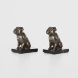 Art Deco Bulldog bookends by Franjou (Hippolyte Moreau), (1910-1920) These imposing Bulldog bookends, designed by the famous French sculptor Hippolyte Moreau under the pseudonym “Franjou”