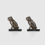 Art Deco Bulldog bookends by Franjou (Hippolyte Moreau), (1910-1920) These imposing Bulldog bookends, designed by the famous French sculptor Hippolyte Moreau under the pseudonym “Franjou”