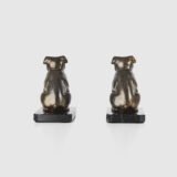 Art Deco Bulldog bookends by Franjou (Hippolyte Moreau), (1910-1920) These imposing Bulldog bookends, designed by the famous French sculptor Hippolyte Moreau under the pseudonym “Franjou”