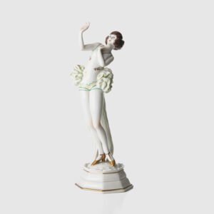 Art Deco Porcelain Figurine “Janine” by Dorothea Charol for Rosenthal, 1920's Exquisite porcelain figurine titled "Janine ” designed by renowned sculptor and designer Dorothea Charol for Rosenthal, one of the most prestigious German manufactures. Made in the 1920's, this piece represents the elegant and dynamic spirit of the Art Deco period.