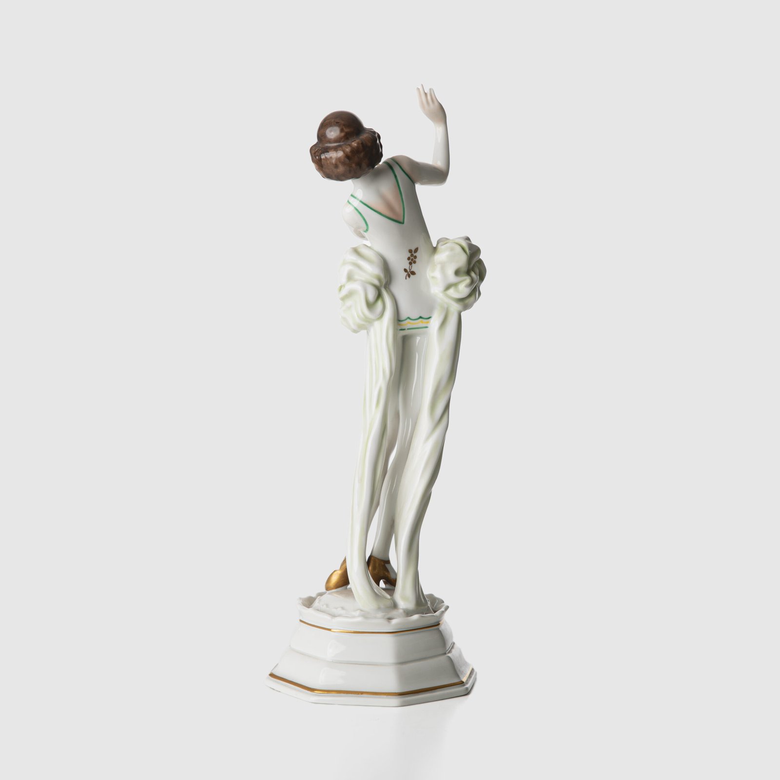 Art Deco Porcelain Figurine “Janine” by Dorothea Charol for Rosenthal, 1920's Exquisite porcelain figurine titled "Janine ” designed by renowned sculptor and designer Dorothea Charol for Rosenthal, one of the most prestigious German manufactures. Made in the 1920's, this piece represents the elegant and dynamic spirit of the Art Deco period.