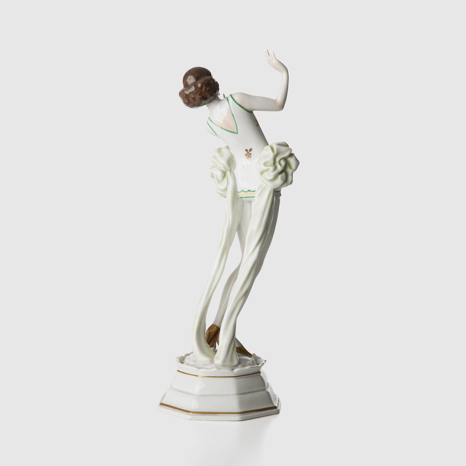 Art Deco Porcelain Figurine “Janine” by Dorothea Charol for Rosenthal, 1920's Exquisite porcelain figurine titled "Janine ” designed by renowned sculptor and designer Dorothea Charol for Rosenthal, one of the most prestigious German manufactures. Made in the 1920's, this piece represents the elegant and dynamic spirit of the Art Deco period.