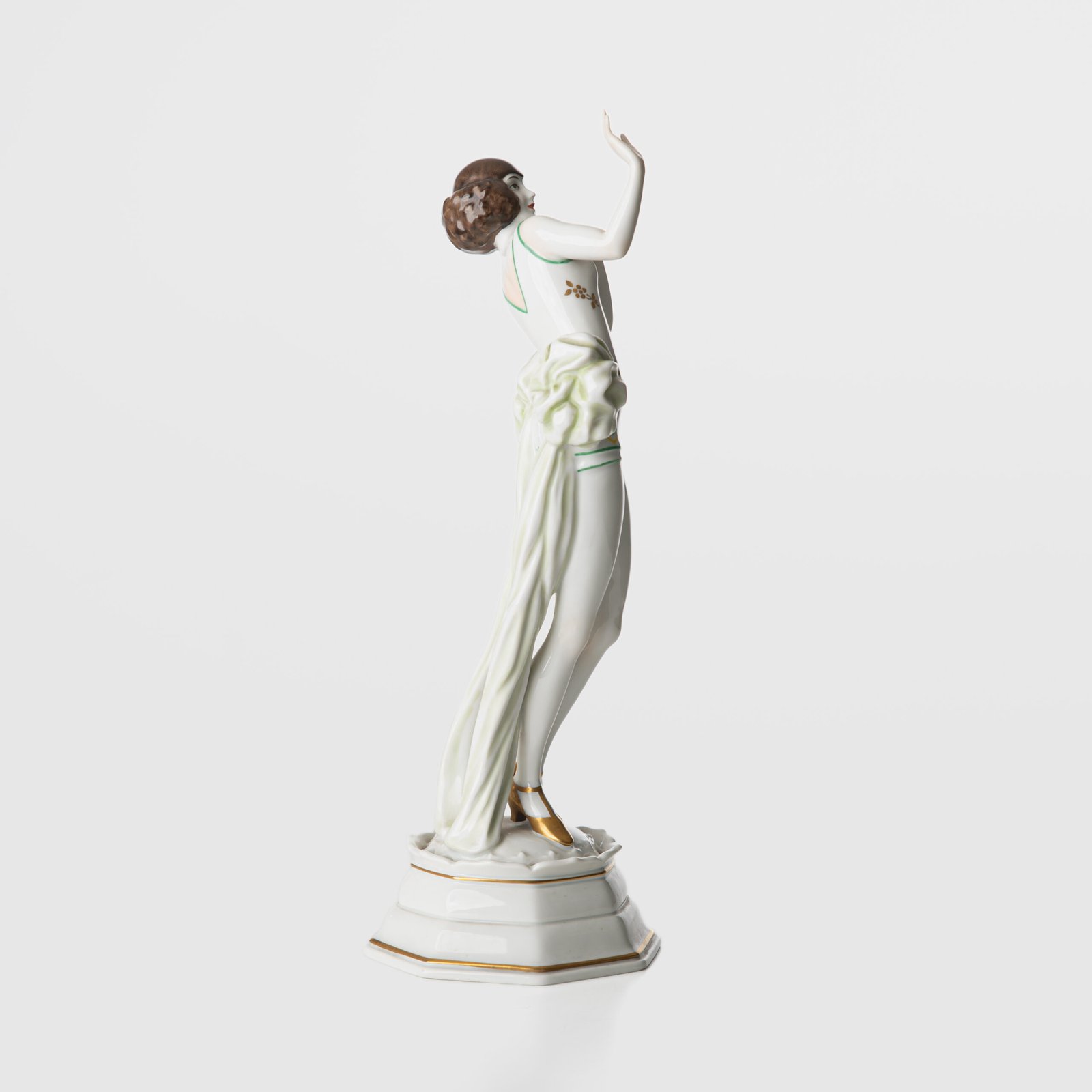 Art Deco Porcelain Figurine “Janine” by Dorothea Charol for Rosenthal, 1920's Exquisite porcelain figurine titled "Janine ” designed by renowned sculptor and designer Dorothea Charol for Rosenthal, one of the most prestigious German manufactures. Made in the 1920's, this piece represents the elegant and dynamic spirit of the Art Deco period.