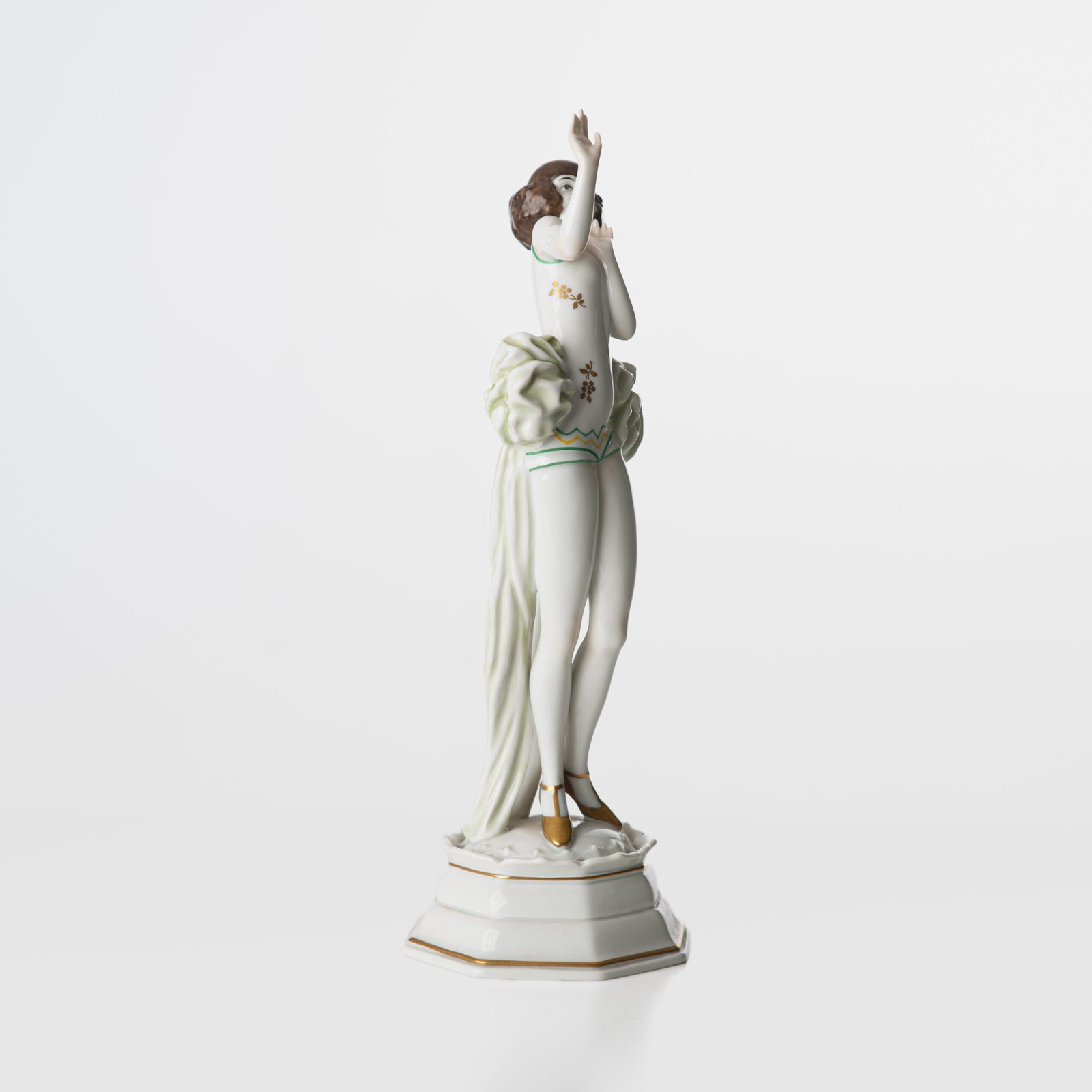 Art Deco Porcelain Figurine “Janine” by Dorothea Charol for Rosenthal, 1920's Exquisite porcelain figurine titled "Janine ” designed by renowned sculptor and designer Dorothea Charol for Rosenthal, one of the most prestigious German manufactures. Made in the 1920's, this piece represents the elegant and dynamic spirit of the Art Deco period.