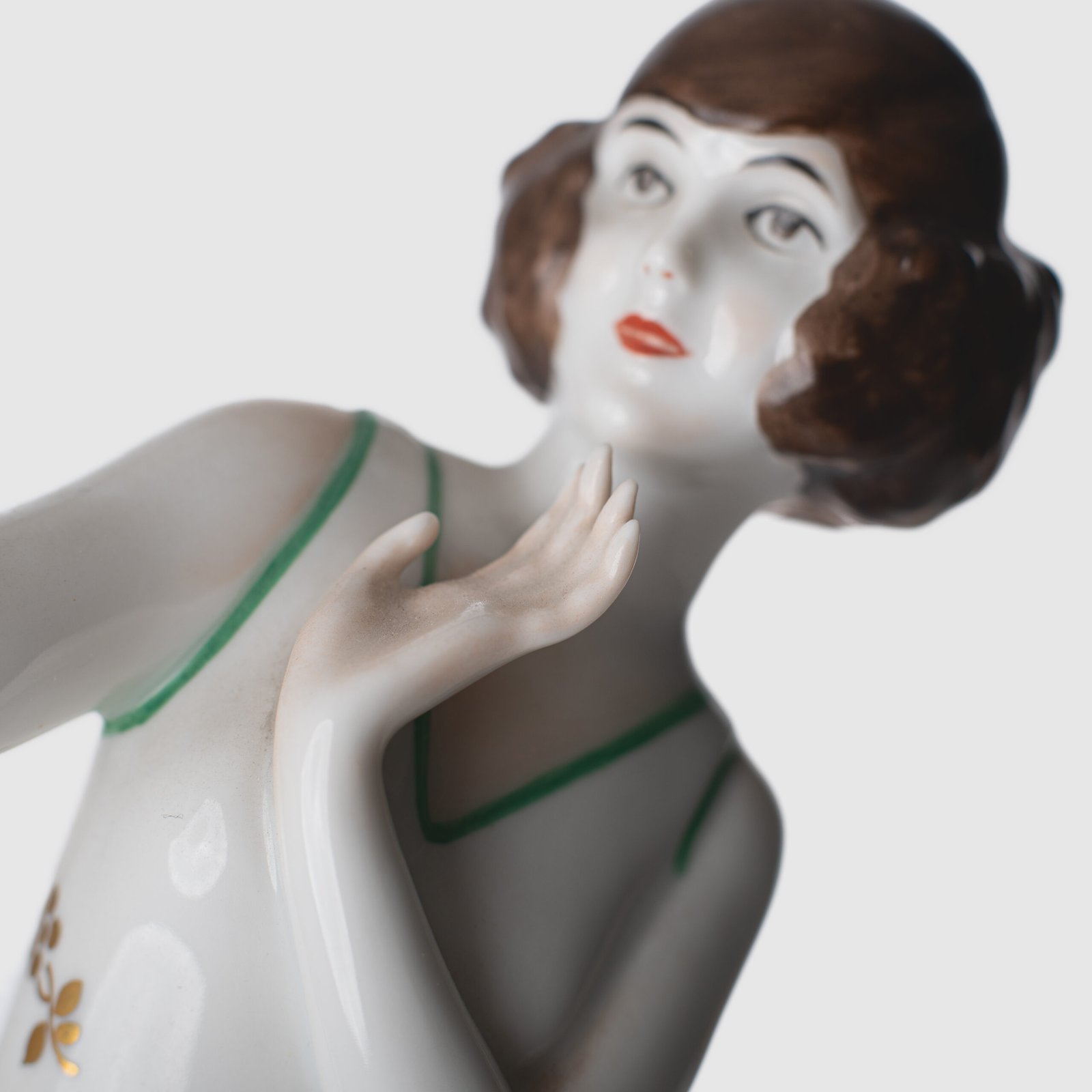 Art Deco Porcelain Figurine “Janine” by Dorothea Charol for Rosenthal, 1920's Exquisite porcelain figurine titled "Janine ” designed by renowned sculptor and designer Dorothea Charol for Rosenthal, one of the most prestigious German manufactures. Made in the 1920's, this piece represents the elegant and dynamic spirit of the Art Deco period.