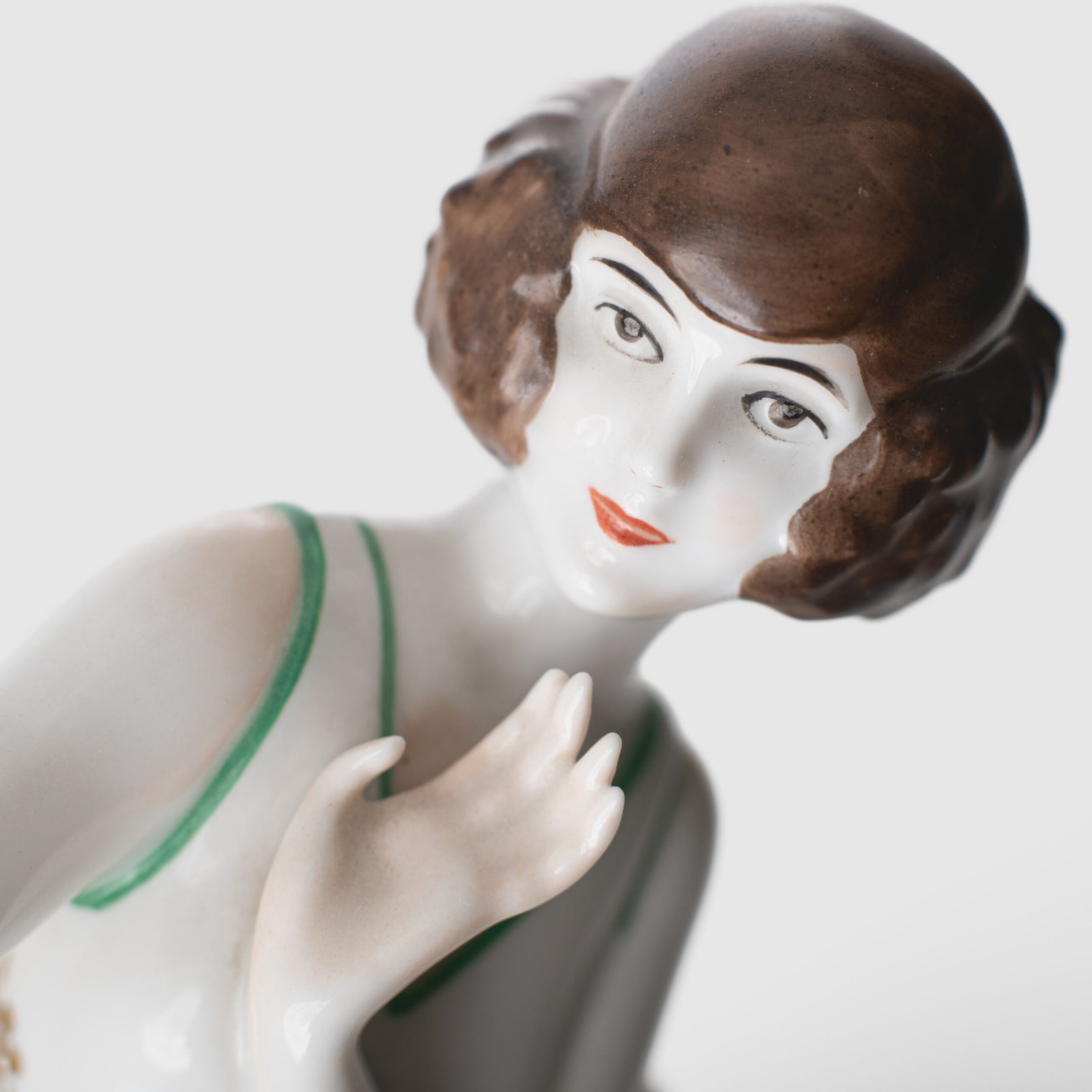 Art Deco Porcelain Figurine “Janine” by Dorothea Charol for Rosenthal, 1920's Exquisite porcelain figurine titled "Janine ” designed by renowned sculptor and designer Dorothea Charol for Rosenthal, one of the most prestigious German manufactures. Made in the 1920's, this piece represents the elegant and dynamic spirit of the Art Deco period.