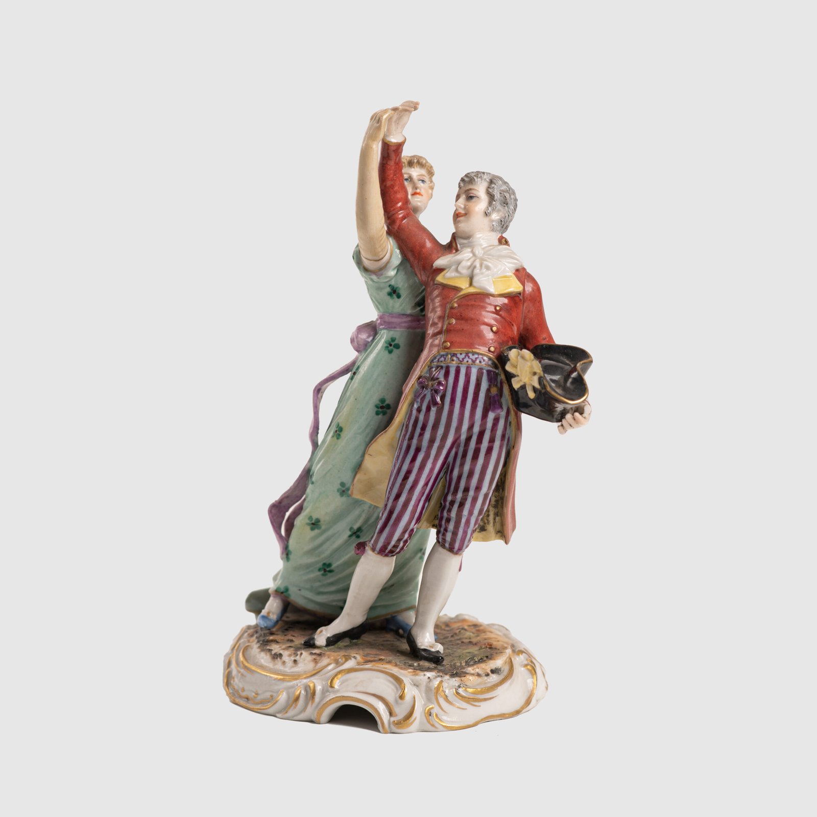 Antique Porcelain Figure “Danseurs de Bal” of Frankenthal by Carl Theodor, 18th Century We present a splendid 18th century porcelain figurine, depicting a dancing couple, the work of renowned artist Carl Theodor. Originating from the prestigious Frankenthal manufactory in Germany