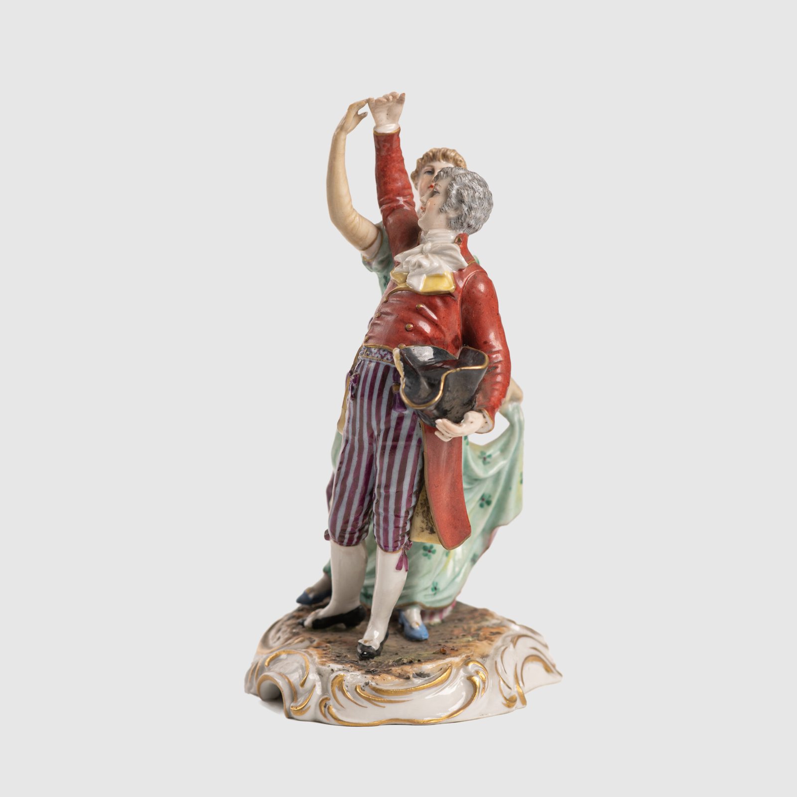 Antique Porcelain Figure “Danseurs de Bal” of Frankenthal by Carl Theodor, 18th Century We present a splendid 18th century porcelain figurine, depicting a dancing couple, the work of renowned artist Carl Theodor. Originating from the prestigious Frankenthal manufactory in Germany