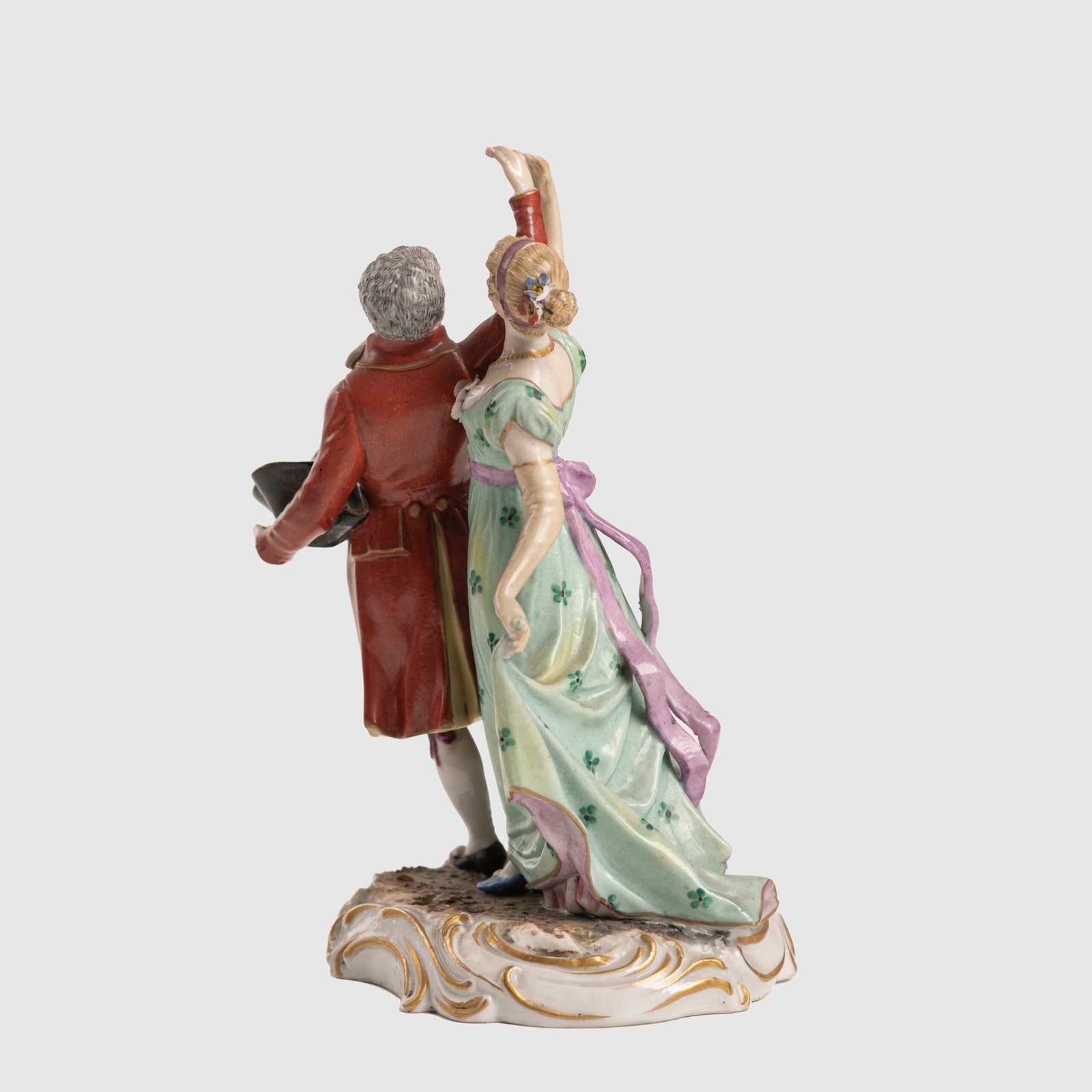 Antique Porcelain Figure “Danseurs de Bal” of Frankenthal by Carl Theodor, 18th Century We present a splendid 18th century porcelain figurine, depicting a dancing couple, the work of renowned artist Carl Theodor. Originating from the prestigious Frankenthal manufactory in Germany