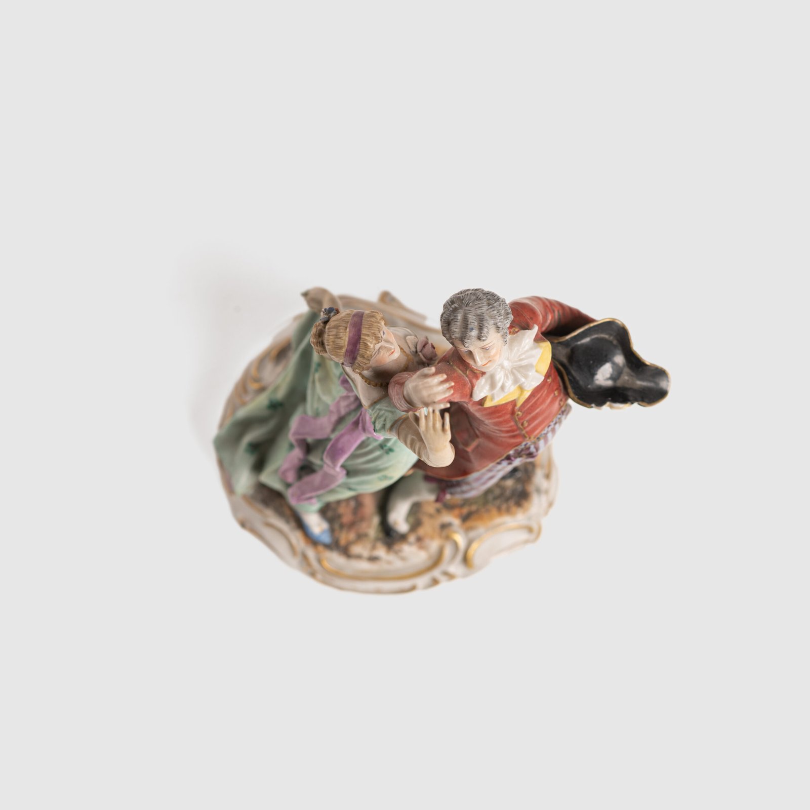 Antique Porcelain Figure “Danseurs de Bal” of Frankenthal by Carl Theodor, 18th Century We present a splendid 18th century porcelain figurine, depicting a dancing couple, the work of renowned artist Carl Theodor. Originating from the prestigious Frankenthal manufactory in Germany