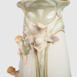 Antique German Art Nouveau Porcelain Vase by Karl Ens – Cupid and Maiden – Hand Painted, ca. 1900 This exceptional German Art Nouveau porcelain vase was crafted by Karl Ens Porzellanmanufaktur in the early 20th century, around 1900–1910. An exquisite example of Jugendstil decorative art. Dimensions: • Height: 15.7 in • Diameter: 9.1 in