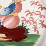 Fine faience dish from Les Islettes, France, 18th century - “chinoiserie” - 10,6 in. Magnificent faïence earthenware dish from the renowned manufacture of Les Islettes, dated to the last quarter of the 18th century.