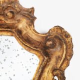 “Pair of 18th-century Italian Baroque devotional frames (cartas de gloria) with hand-carved wood, original gold leaf gilding, and mercury glass mirrors, Lombard-Venetian school.”