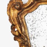 “Pair of 18th-century Italian Baroque devotional frames (cartas de gloria) with hand-carved wood, original gold leaf gilding, and mercury glass mirrors, Lombard-Venetian school.”