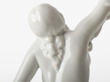 Herend Cleopatra sculpture in white glazed porcelain, signed Szigethy Nagy István, Art Deco, ca. 1930