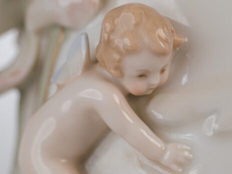 Karl Ens Art Nouveau vase – Exquisite maiden and cherub porcelain, ca. 1900