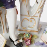 Antique 18th century Ludwigsburg porcelain figurine: Rococo musical couple with mandolin and harp
