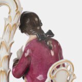 Antique 18th century Ludwigsburg porcelain figurine: Rococo musical couple with mandolin and harp