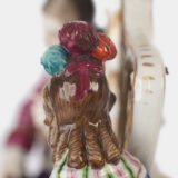 Antique 18th century Ludwigsburg porcelain figurine: Rococo musical couple with mandolin and harp