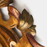 French convex mirror with gilt carved frame and original convex glass (c.1880–1920)