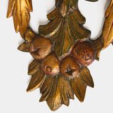 French convex mirror with gilt carved frame and original convex glass (c.1880–1920)