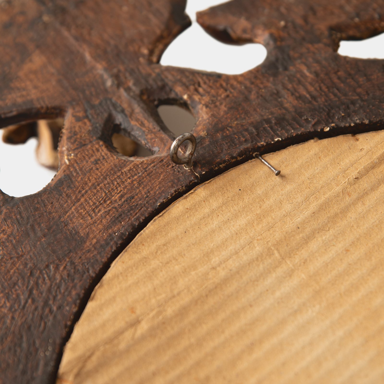 French convex mirror with gilt carved frame and original convex glass (c.1880–1920)