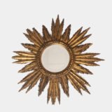 Exceptional antique sunburst mirror, Art Deco Portugal, 62 cm (24.4 in).