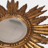 Exceptional antique sunburst mirror, Art Deco Portugal, 62 cm (24.4 in).