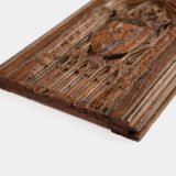 Historic Gothic oak relief with crowned fleur-de-lis arms of Anne de Bretagne, Flamboyant carving c.1495–1510, original patina.