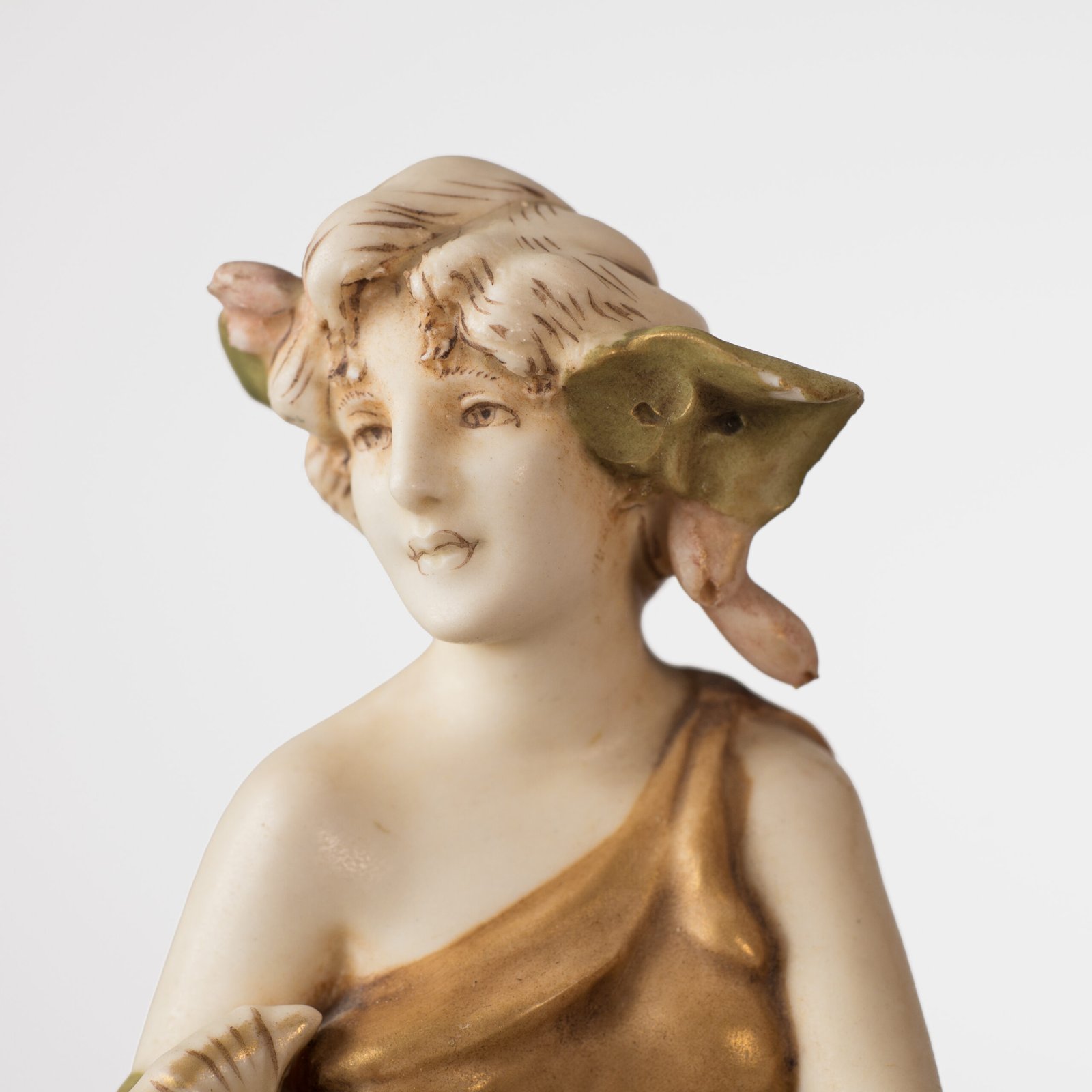 Magnificent Royal Dux Bohemia Art Nouveau porcelain centerpiece with two nymphs and organic lobed bowl, marked with the pink triangle and “E” for Eduard Eichler, ca. 1905–1918.